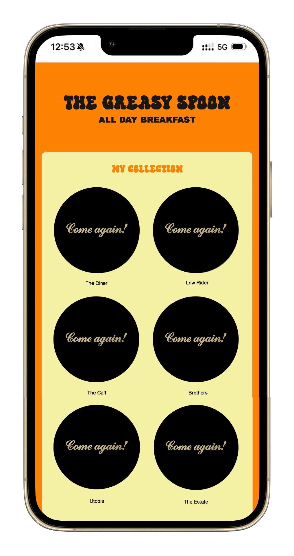 An empty IRLs collection on a phone