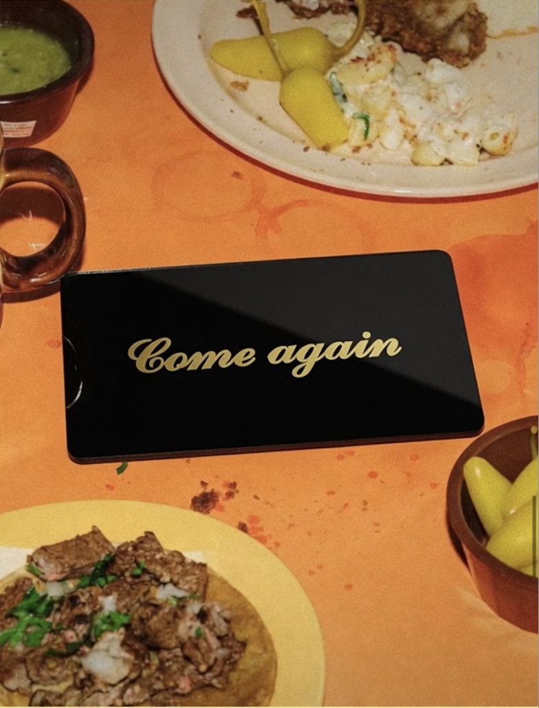 IRLs card in situ: The diner